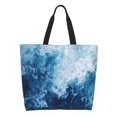 thumbnail image 1 of Sigee Abstract Ocean Waves for Large Capacity Shopping Bag with Inner Pocket, Women's Shoulder Bag Handbag, 1 of 8