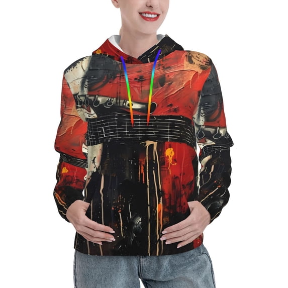 Sigee Abstract Skull Guitar Art for Women's Pullover Hoodie Sweatshirts Adult Casual Long Sleeve Sweatshirts ,Sizes S-2XL-XX-Large