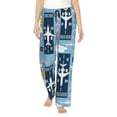 thumbnail image 1 of Sigee Airplanes and Aviation Signs Print Women's Soft Pajama Pants - Breathable and Comfortable Lounge Sleep Bottoms with Elastic Waistband and Pockets-Large, 1 of 9