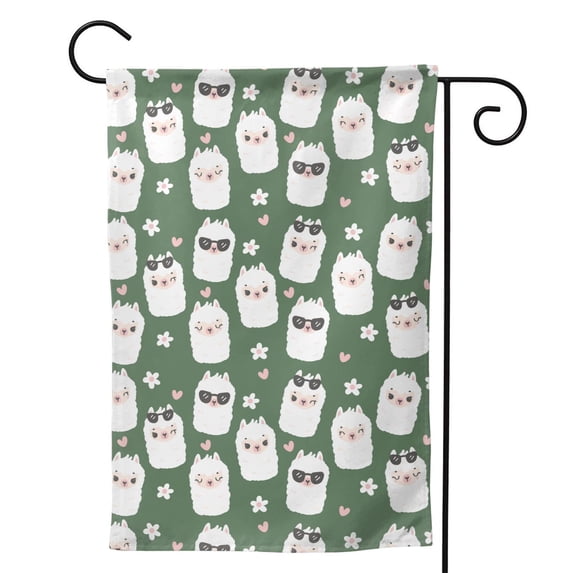 Sigee Alpaca Faces for Live Happy Decorative Small Garden Flag,Double Sided Yard Flags Holiday Garden Flags for All Seasons