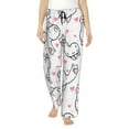 thumbnail image 1 of Sigee Alpacas and Hearts Print Women's Soft Pajama Pants - Breathable and Comfortable Lounge Sleep Bottoms with Elastic Waistband and Pockets-, 1 of 9