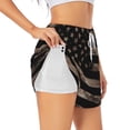 thumbnail image 1 of Sigee American Flag with Desert Camouflage for Women's Athletic Shorts High Waisted Running Shorts Pocket Sporty Short Gym Elastic Workout ShortsXX-Large, 1 of 9