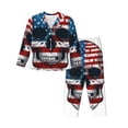 thumbnail image 1 of Sigee American Flag Skull for Women’s Pajama Sets Long-Sleeved Pjs Sets for Women 2 piece Sleepwear-Medium, 1 of 7