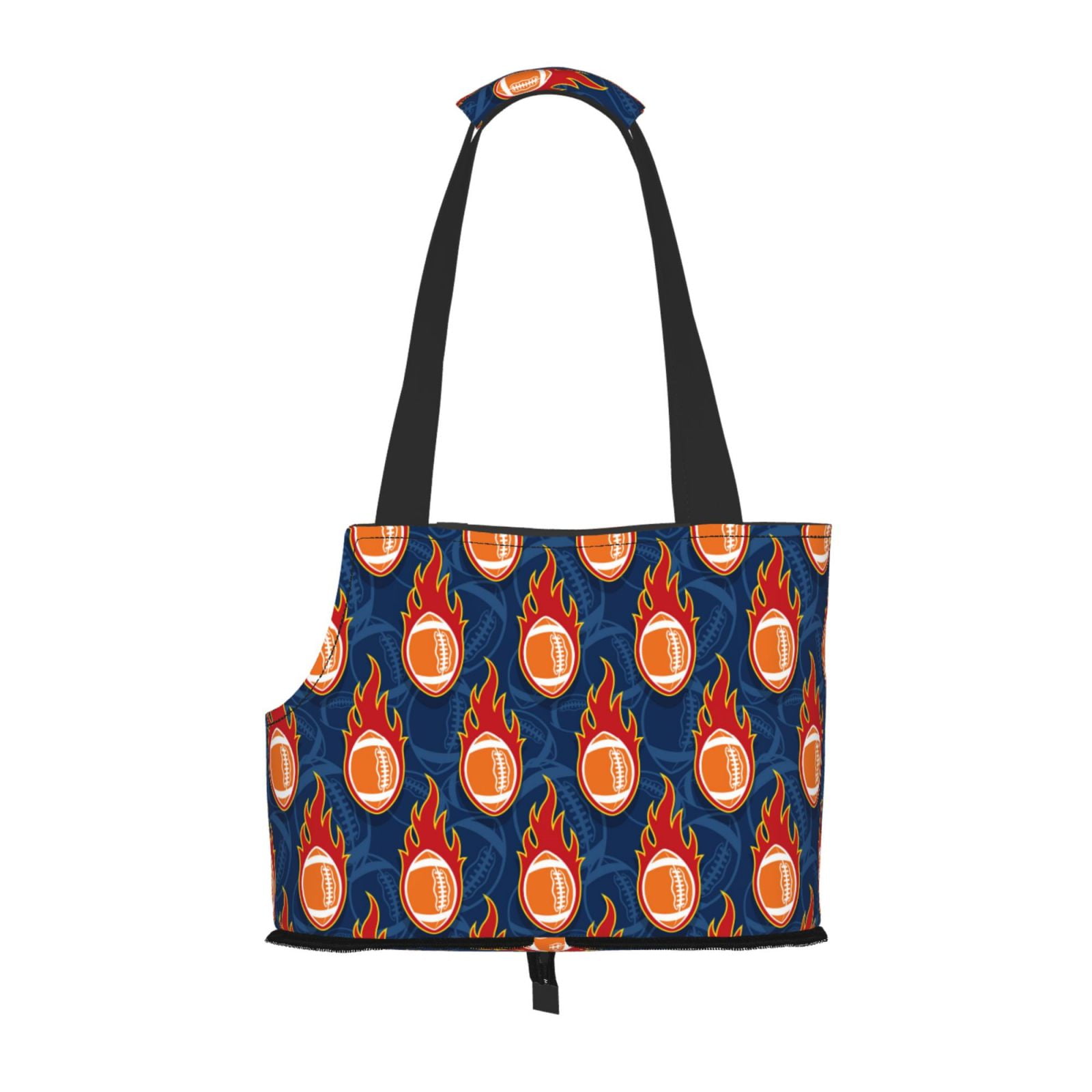Sigee American Football and Fire Flames for Pet Carrier Bag for Puppy