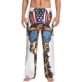 thumbnail image 1 of Sigee American Giraffe Style print Men's Pajama Pants Lounge Sleep Bottoms with Elastic Waistband and Pockets-Small, 1 of 6