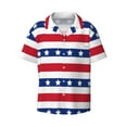 thumbnail image 1 of Sigee American Patriotic Stars And Stripes Print Men's Shirts Casual Button Down Short Sleeve Summer Beach Shirt Hawaiian Vacation Shirts Tee Shirt-4X-Large, 1 of 7