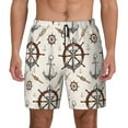 thumbnail image 1 of Sigee Anchor with Rope Print Mens Swim Trunks with Compression Liner Quick Dry Swim Stretch Beach Shorts with Pockets,S-3XL, 1 of 7