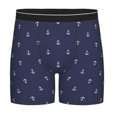 Sigee Anchors Heart Blue for Men's Boxer Briefs,Moisture Wicking and Breathable Small