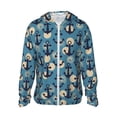 thumbnail image 1 of Sigee Anchors Print UPF50+ Men's Sun Protection Hoodie Shirt SPF UV Shirt Long Sleeve Fishing Outdoor Lightweight, S-3XL, 1 of 9