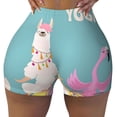 thumbnail image 1 of Sigee Animal Meditation Print Women's High Waist Workout Shorts - Squat Proof, Tummy Control, Yoga and Gym Activewear-Small, 1 of 9