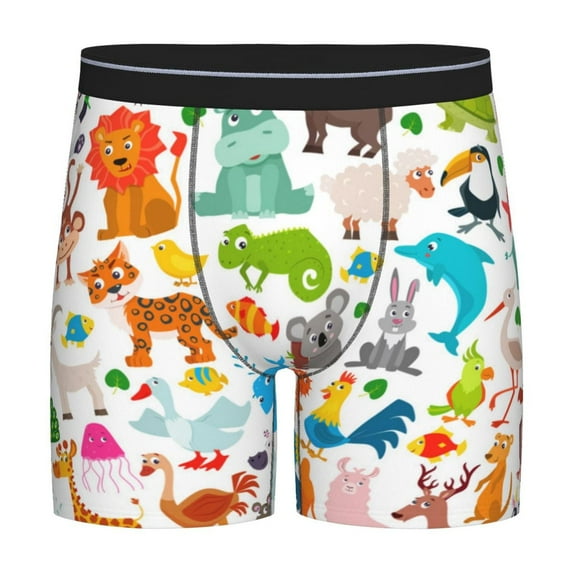 Sigee Animals for Men's Boxer Briefs,Moisture Wicking and Breathable Large