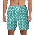 thumbnail image 1 of Sigee Aquamarine Glitter1 Print Mens Swim Trunks with Compression Liner Quick Dry Swim Stretch Beach Shorts with Pockets,S-3XL, 1 of 7
