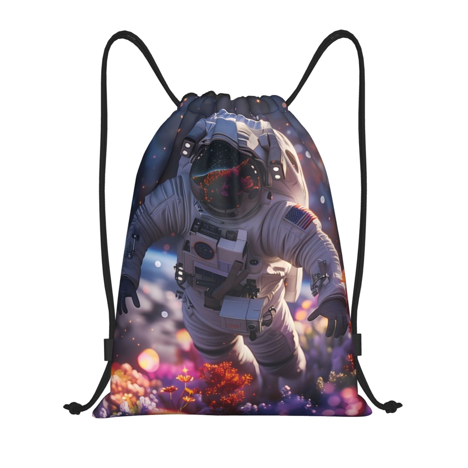 Sigee Astronaut In Cosmic Garden for Drawstring Bag String Backpack for ...