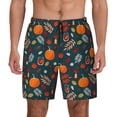 thumbnail image 1 of Sigee Autumn with Pumpkins Print Mens Swim Trunks with Compression Liner Quick Dry Swim Stretch Beach Shorts with Pockets,S-3XL, 1 of 7
