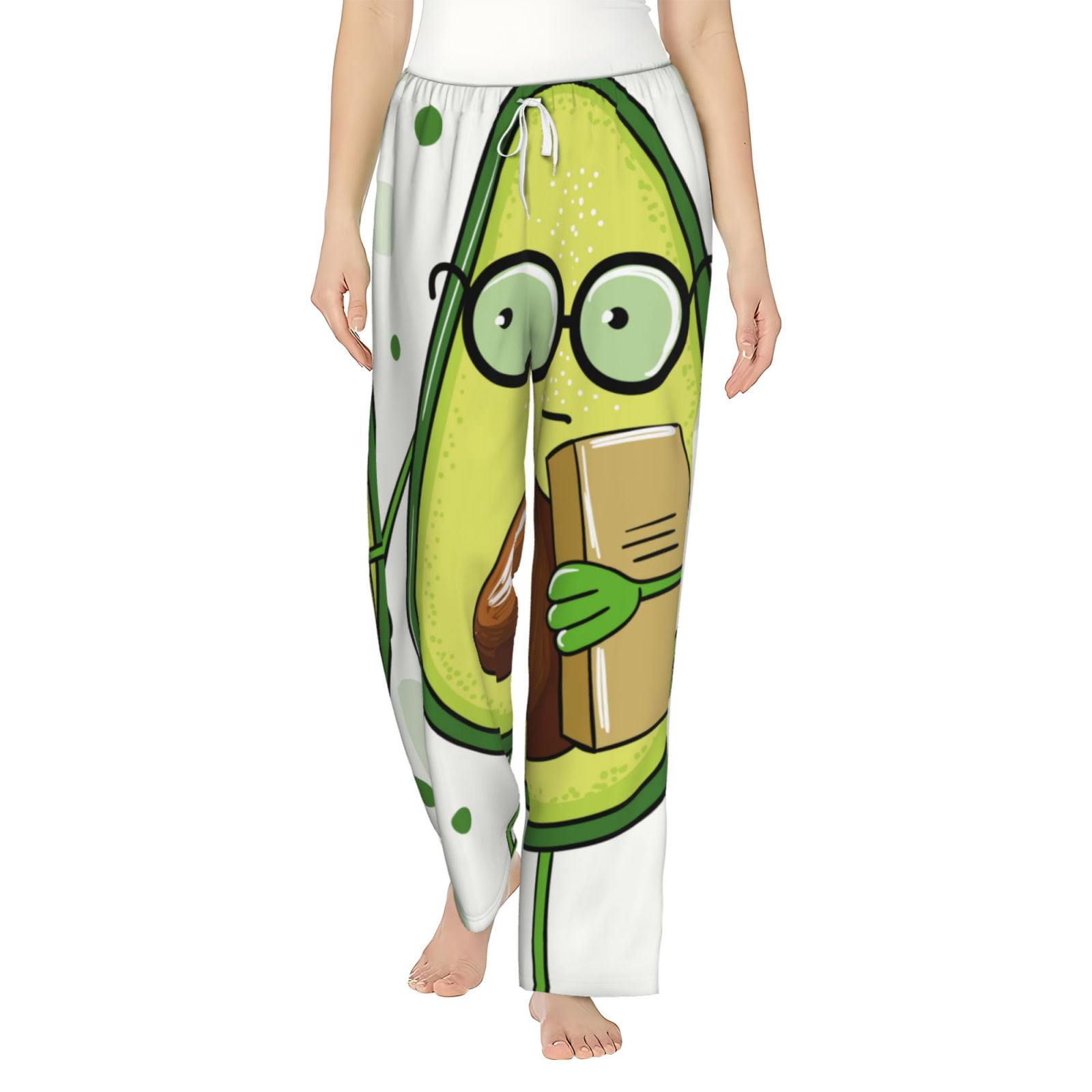 Sigee Avocado with Glasses Print Women's Soft Pajama Pants - Breathable ...