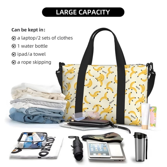 Sigee Banana for Hand Travel Bag,Sports Tote Gym Bag for Men and Women