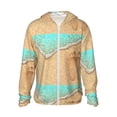 thumbnail image 1 of Sigee Beach Footprint Print UPF50+ Men's Sun Protection Hoodie Shirt SPF UV Shirt Long Sleeve Fishing Outdoor Lightweight, S-3XL, 1 of 9