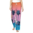 thumbnail image 1 of Sigee Beach with Palm Trees Print Women's Soft Pajama Pants - Breathable and Comfortable Lounge Sleep Bottoms with Elastic Waistband and Pockets-Medium, 1 of 9