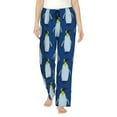 thumbnail image 1 of Sigee Beautiful King Penguin Pattern Print Women's Soft Pajama Pants - Breathable and Comfortable Lounge Sleep Bottoms with Elastic Waistband and Pockets-Small, 1 of 9