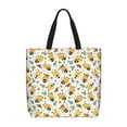 thumbnail image 1 of Sigee Bee and Flowers Print Large Capacity Zippered Tote Bag - Durable, Stylish and Versatile for Everyday Use, 1 of 9