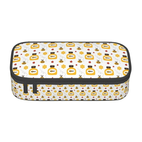 Sigee Bees and Flowers for Large Capacity Pencil Case, Pencil Pouch, Pencil Bag, Marker Pen Case for Women and Men