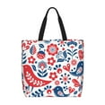 thumbnail image 1 of Sigee Birds Flowers Print Large Capacity Zippered Tote Bag - Durable, Stylish and Versatile for Everyday Use, 1 of 9