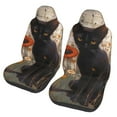 thumbnail image 1 of Sigee Black Cat in Wildflowers for Universal Car Seat Covers, Premium Car Seat Protector Set for Cars, SUVs, Trucks, 1 of 7