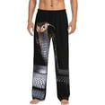 thumbnail image 1 of Sigee Black Cobra Snake print Men's Pajama Pants Lounge Sleep Bottoms with Elastic Waistband and Pockets-X-Large, 1 of 6