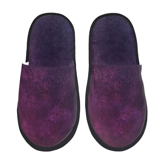 Sigee Black Dark Blue Purple for Cozy Furry Slippers Super Soft Indoor and Outdoor Use, Non-Slip Sole Slip On House Slippers-Large