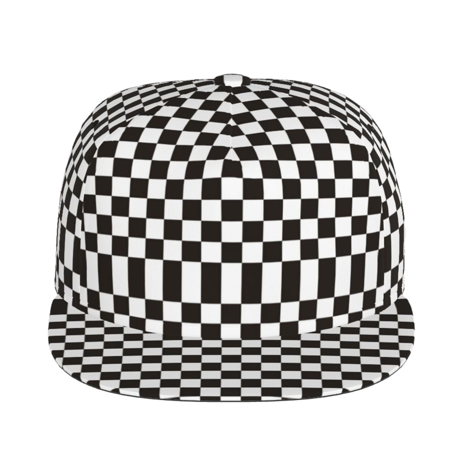 Black and White Checkered Women\'s Hat CC Checkered Pattern Pony Hats Criss Cross Style Women Cap  main image 4