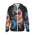 thumbnail image 1 of Sigee Blue Dinosaur Print UPF50+ Men's Sun Protection Hoodie Shirt SPF UV Shirt Long Sleeve Fishing Outdoor Lightweight, S-3XL, 1 of 9
