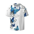 thumbnail image 1 of Sigee Blue Flying Butterflies Print Men's Shirts Casual Button Down Short Sleeve Summer Beach Shirt Hawaiian Vacation Shirts Tee Shirt-X-Large, 1 of 7
