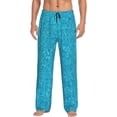 thumbnail image 1 of Sigee Blue Glitter Print Men's Pajama Pants - Soft Lounge Sleep Bottoms with Elastic Waistband and Pockets-, 1 of 9