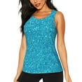 thumbnail image 1 of Sigee Blue Glitter for Women's Workout Tank Top,Running Tank Tops,Sleeveless Gym ClothesX-Large, 1 of 8