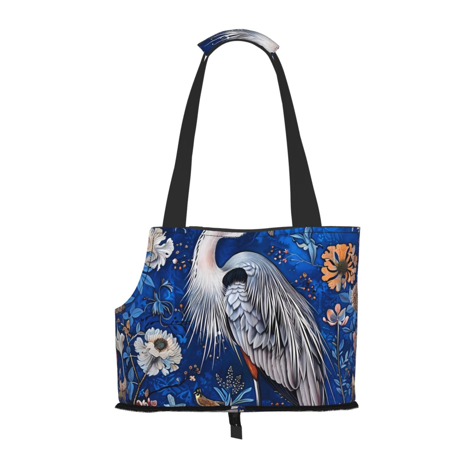 Sigee Blue Heron Floral Garden for Pet Carrier Bag for Puppy with