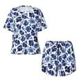 thumbnail image 1 of Sigee Blue Ink Flowers for Sleepwear Casual Pjs with Pockets Women's Pajamas Sets Shorts 2 Piece Short Sleeve Lounge Sets XX-Large, 1 of 9