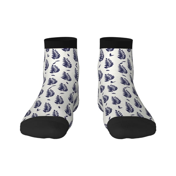 Sigee Blue Leaves for Crew Soft Moisture-wicking Socks ,Cushion Moisture Wicking Boot Socks for Men and Women