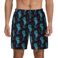 thumbnail image 1 of Sigee Blue Seahorse Print Mens Swim Trunks with Compression Liner Quick Dry Swim Stretch Beach Shorts with Pockets,S-3XL, 1 of 7