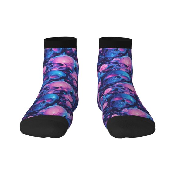 Sigee Blue Skull Rose for Crew Soft Moisture-wicking Socks ,Cushion Moisture Wicking Boot Socks for Men and Women