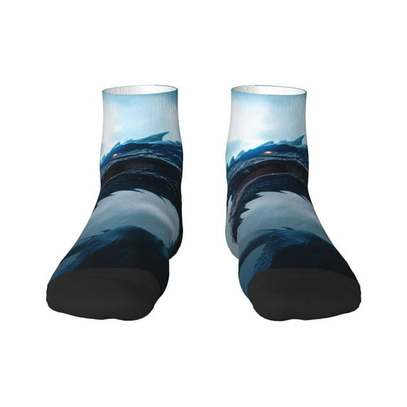 Sigee Blue Thunder Storm Dragon for Crew Soft Moisture-wicking Socks ,Cushion Moisture Wicking Boot Socks for Men and Women