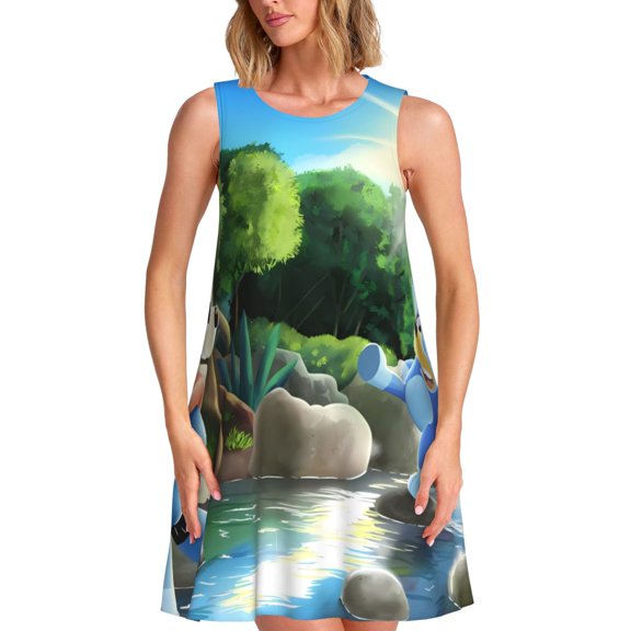 Sigee Bluey (12) for Women's Sleeveless Dress Relaxed Fit Dress with Pockets