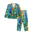 thumbnail image 1 of Sigee Bright Paper Cactus Scene for Women’s Pajama Sets Long-Sleeved Pjs Sets for Women 2 piece Sleepwear-Small, 1 of 7