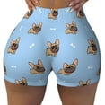 thumbnail image 1 of Sigee Brown French Bulldog Print Women's High Waist Workout Shorts - Squat Proof, Tummy Control, Yoga and Gym Activewear-XX-Large, 1 of 9