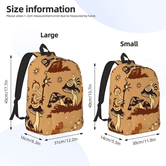 Sigee Brown Mushrooms for Canvas Large Capacity Laptop Backpack for Men and Women, Travel Backpack