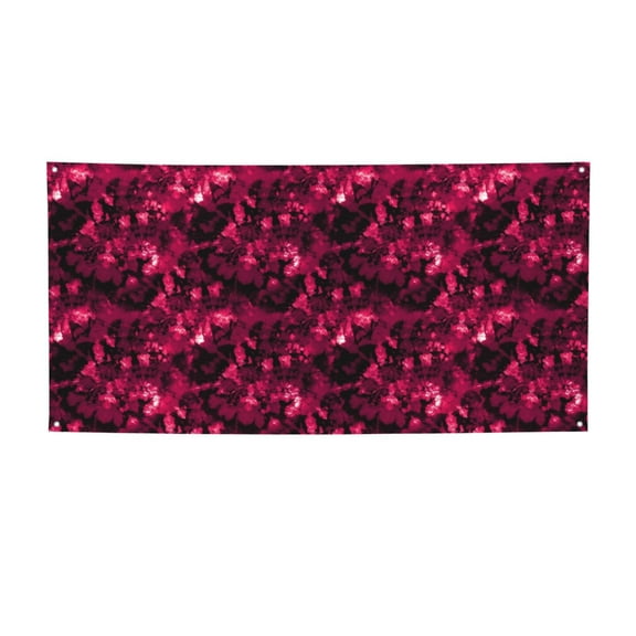 Sigee Burgundy Tie Dye for Large Happy Holiday Banner for Outdoor Indoor Home Wall Photo Background-Small