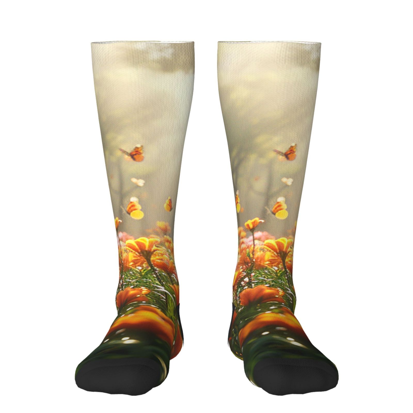 Sigee Butterflies In Flower Field for Socks for Men Women Socks