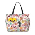 thumbnail image 1 of Sigee Butterflies and Roses Print Extra Large Waterproof Beach Travel Bag with Zipper - Durable and Versatile for Vacation, Gym, and Daily Use, 1 of 7