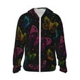 thumbnail image 1 of Sigee Butterfly Print UPF50+ Men's Sun Protection Hoodie Shirt SPF UV Shirt Long Sleeve Fishing Outdoor Lightweight, S-3XL, 1 of 9