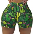 thumbnail image 1 of Sigee Cactus 1 Print Women's High Waist Workout Shorts - Squat Proof, Tummy Control, Yoga and Gym Activewear-Large, 1 of 9