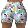 thumbnail image 1 of Sigee Cactus Print Women's High Waist Workout Shorts - Squat Proof, Tummy Control, Yoga and Gym Activewear-Small, 1 of 1